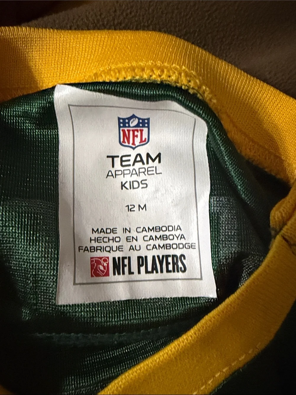 NFL Green and Yellow Packers #12 Infant One-Piece Bodysuit